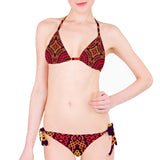 Yellow, Orange & Red Print Bikini Set