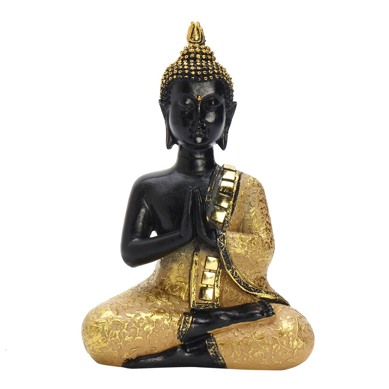 Statue Bouddha Thaï Sumana - Figurine Résine Dorée Style Antique