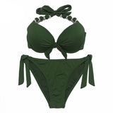 Beach Babe Push Up Halter Bikini Set