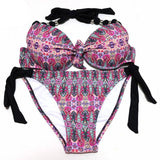 Beach Babe Push Up Halter Bikini Set