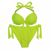 Beach Babe Push Up Halter Bikini Set