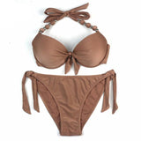 Beach Babe Push Up Halter Bikini Set