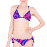 Pink & Blue Tiger Print Bikini Set