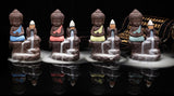 Calming Buddha Incense Burner & 20Pcs Incense Cones Waterfall