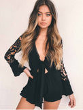 Summer Ready Romper w/ Long Lace Sleeves