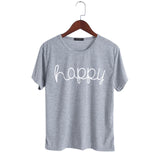 I'm So Happy Letter Print T Shirt