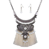 Charmed Fringe Statement Necklace & Earrings Set