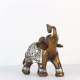 Embellished Good Luck Brown Mirrored Elephant Figurine
