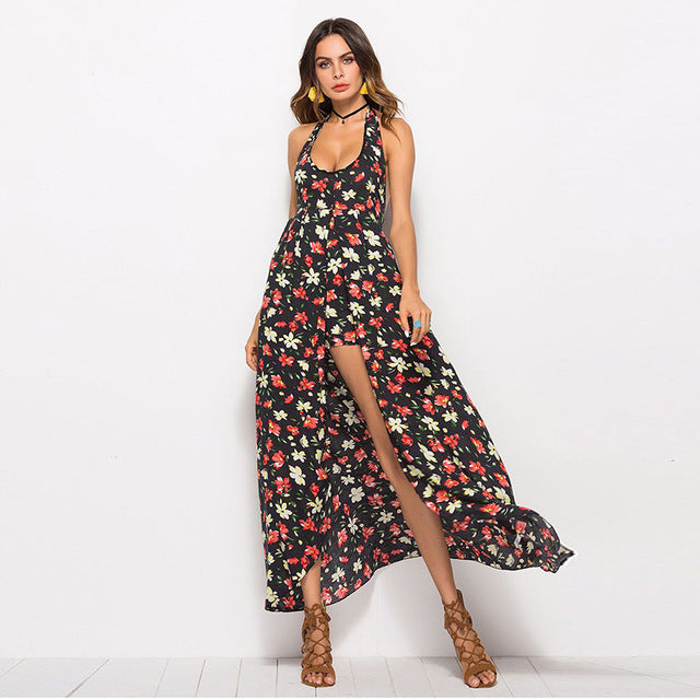 Reaching New Heights Floral Romper Maxi Dress She Loves Summer Reaching New Heights Floral Romper Maxi Dress She Loves Summer