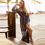 Boho Beach Girl Long Sleeve Maxi Dress