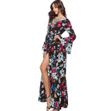 Boho Glam Floral Print Maxi Dress / Cover Up